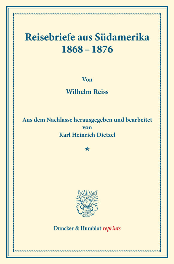 Cover Reisebriefe aus Südamerika 1868–1876