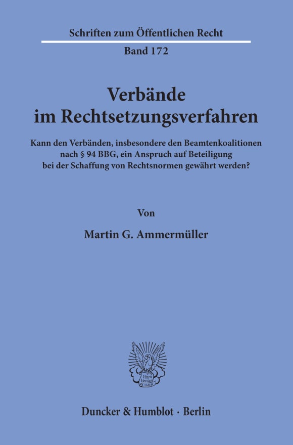 Cover Verbände im Rechtsetzungsverfahren