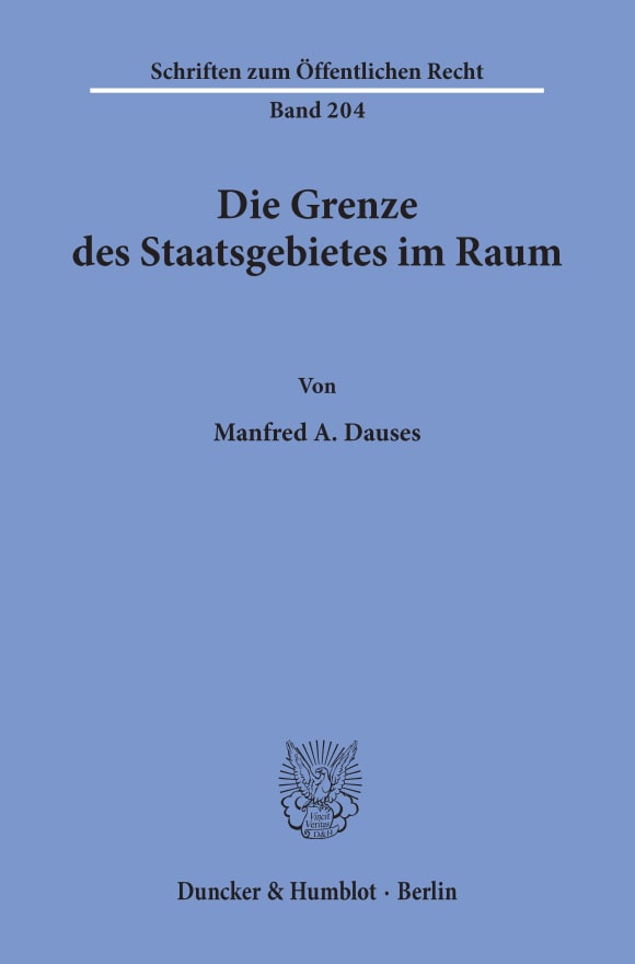 Cover Die Grenze des Staatsgebietes im Raum