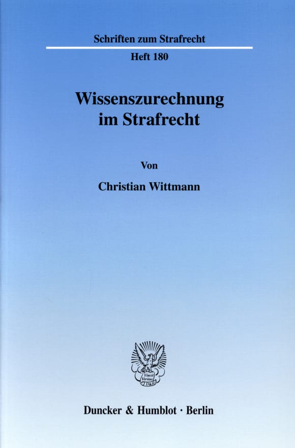 Cover Wissenszurechnung im Strafrecht