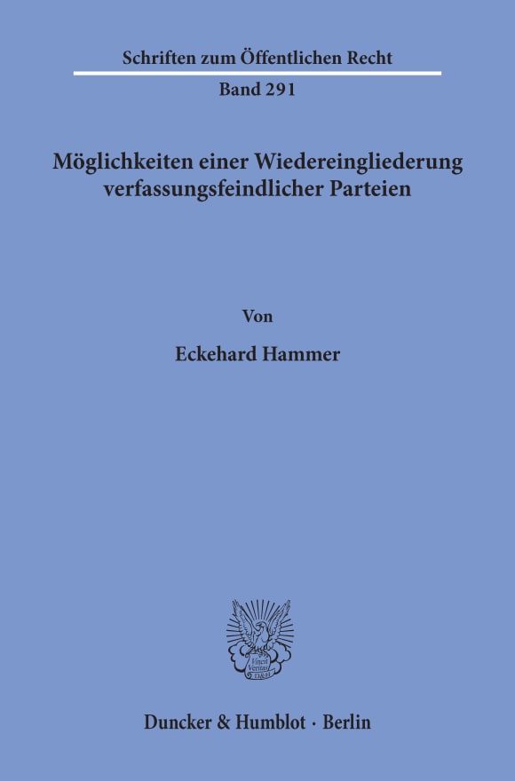 Cover Möglichkeiten einer Wiedereingliederung verfassungsfeindlicher Parteien