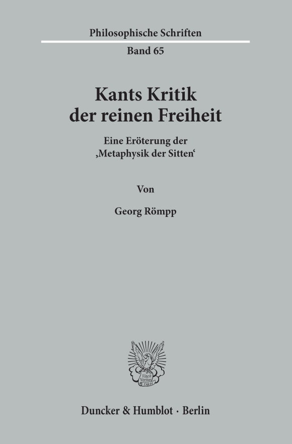 Cover Kants Kritik der reinen Freiheit