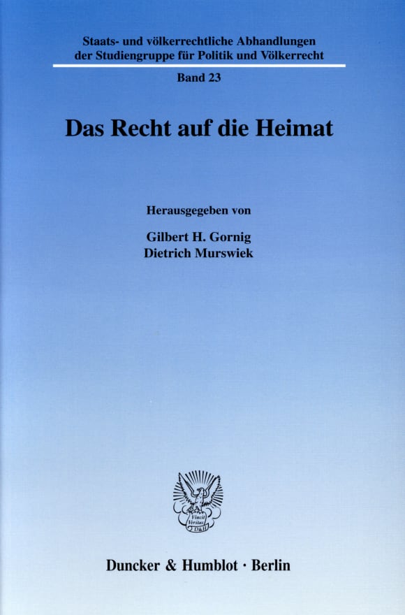 Cover Das Recht auf die Heimat