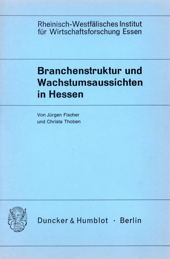 Cover Branchenstruktur und Wachstumsaussichten in Hessen