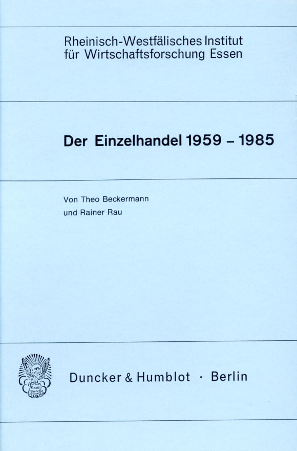 Cover Der Einzelhandel 1959 - 1985