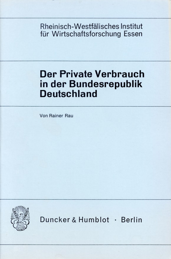 Cover Der Private Verbrauch in der Bundesrepublik Deutschland