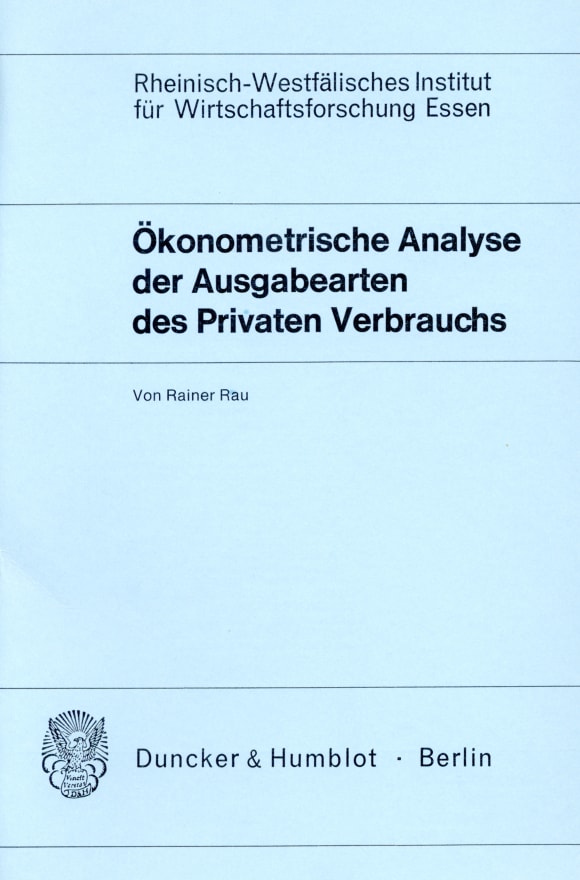 Cover Ökonometrische Analyse der Ausgabearten des Privaten Verbrauchs