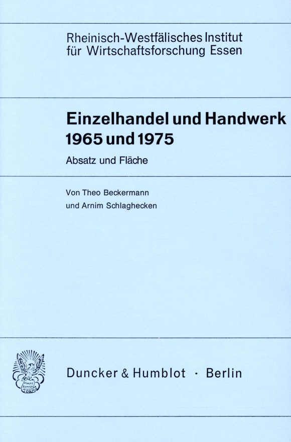 Cover Einzelhandel und Handwerk 1965 und 1975