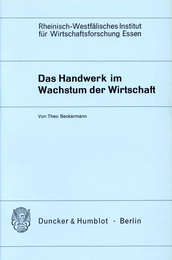 Cover Das Handwerk im Wachstum der Wirtschaft