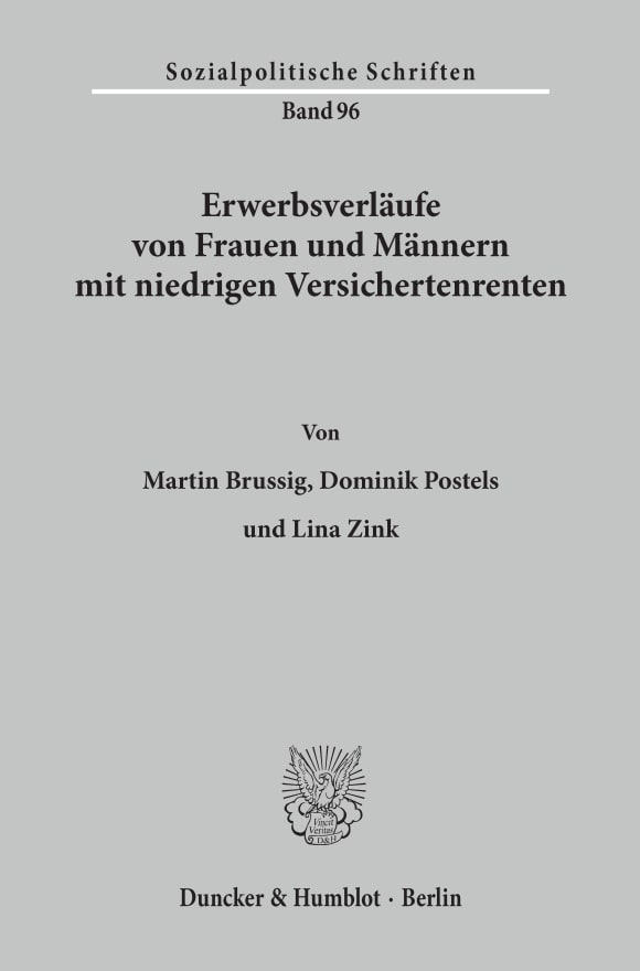 Cover Erwerbsverläufe von Frauen und Männern mit niedrigen Versichertenrenten