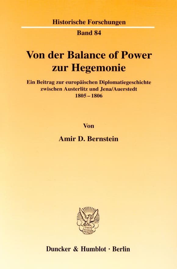 Cover Von der Balance of Power zur Hegemonie