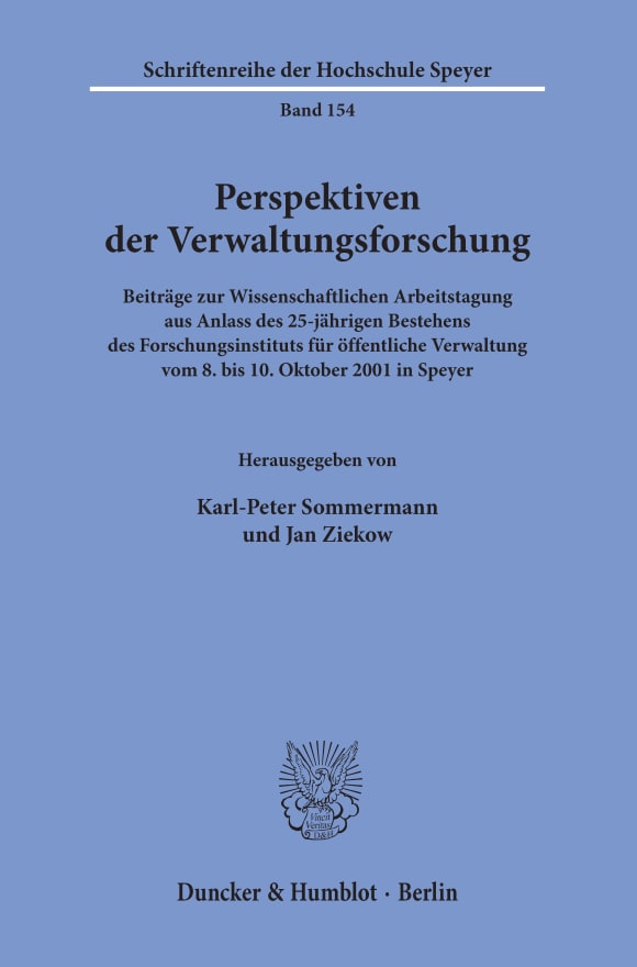 Cover Perspektiven der Verwaltungsforschung