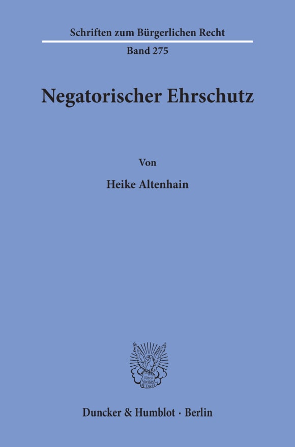 Cover Negatorischer Ehrschutz