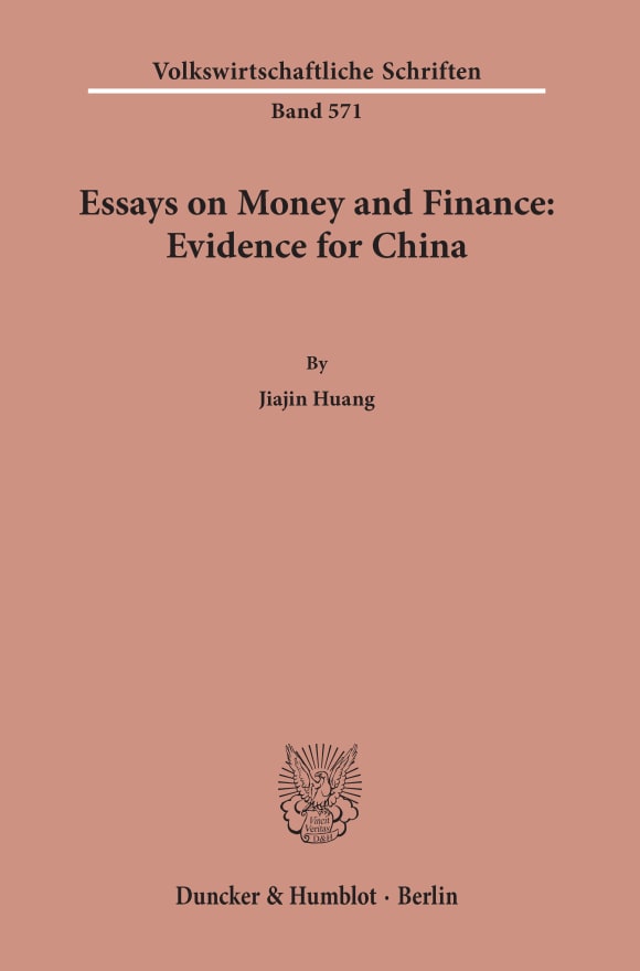 Cover Essays on Money and Finance: Evidence for China