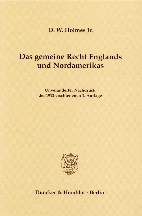 Cover Das gemeine Recht Englands und Nordamerikas