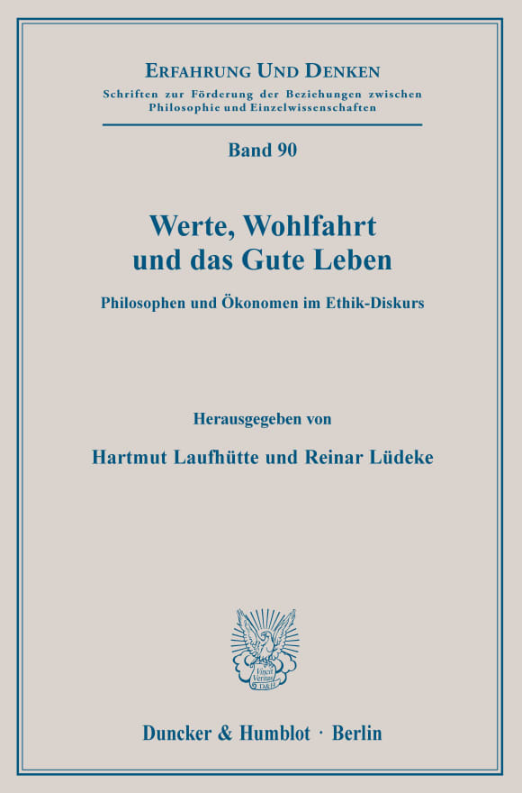 Cover Werte, Wohlfahrt und das Gute Leben