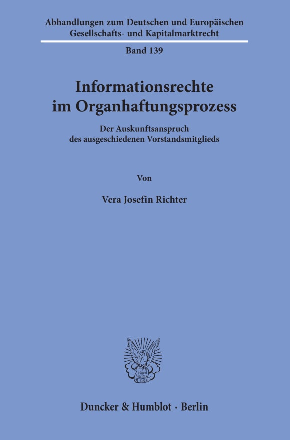 Cover Informationsrechte im Organhaftungsprozess