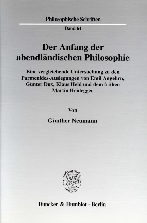 Cover Der Anfang der abendländischen Philosophie