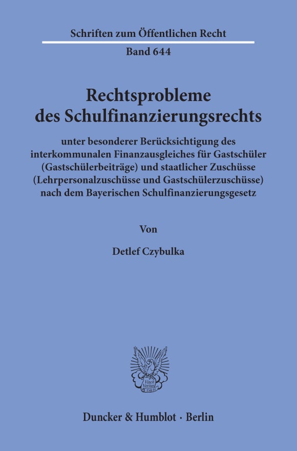 Cover Rechtsprobleme des Schulfinanzierungsrechts,