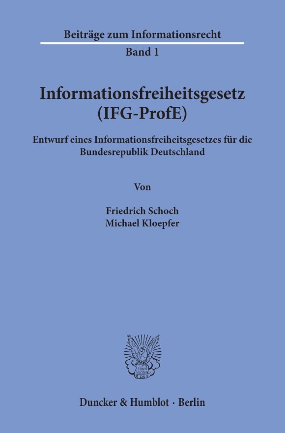 Cover Informationsfreiheitsgesetz (IFG-ProfE)