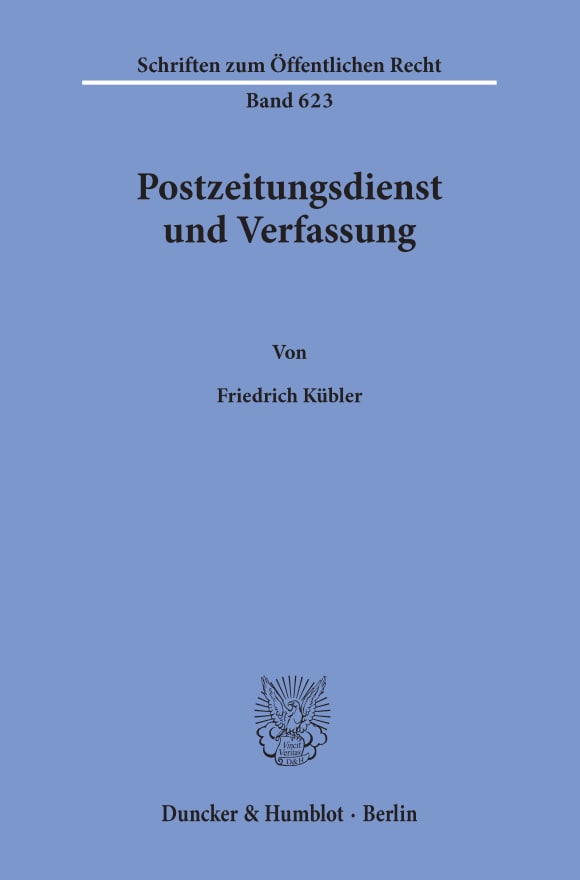 Cover Postzeitungsdienst und Verfassung