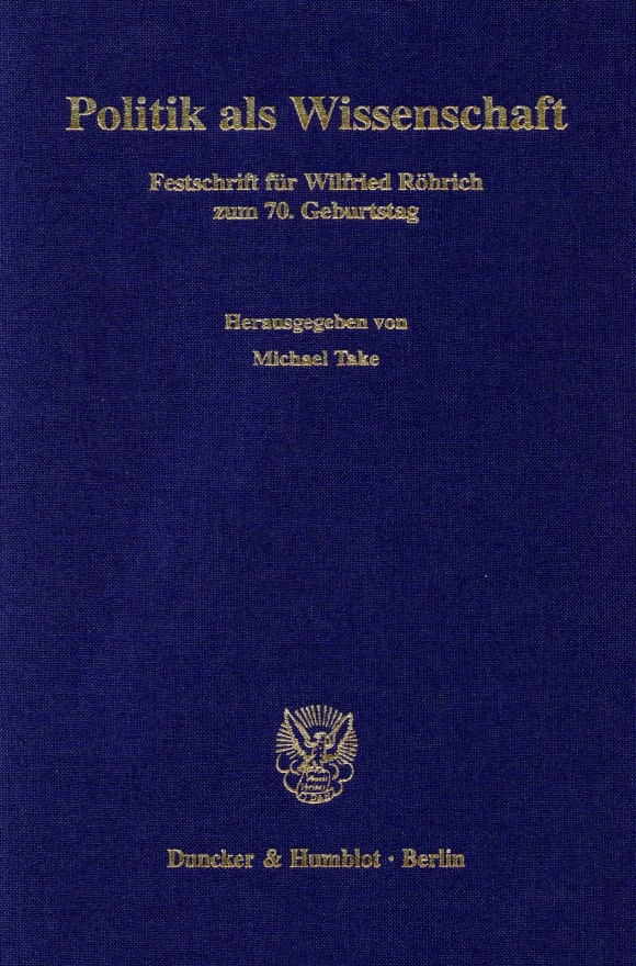 Cover Politik als Wissenschaft