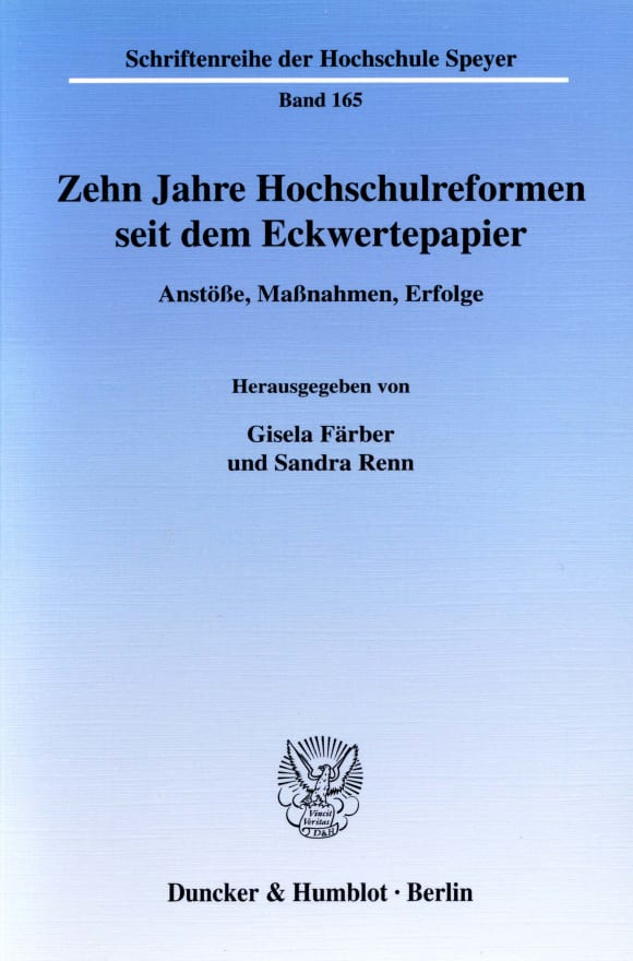 Cover Zehn Jahre Hochschulreformen seit dem Eckwertepapier