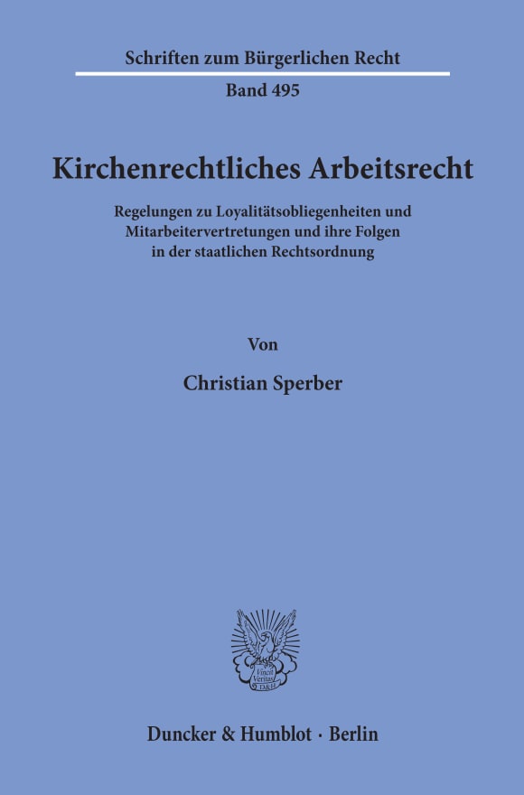 Cover Kirchenrechtliches Arbeitsrecht