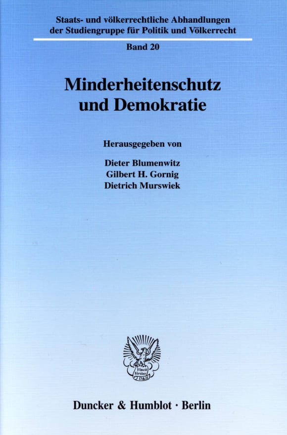 Cover Minderheitenschutz und Demokratie