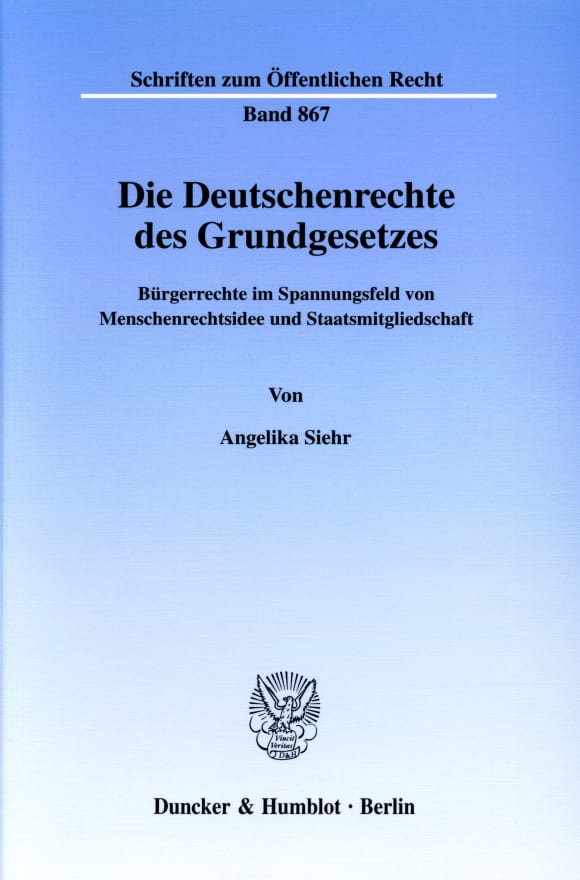 Cover Die Deutschenrechte des Grundgesetzes