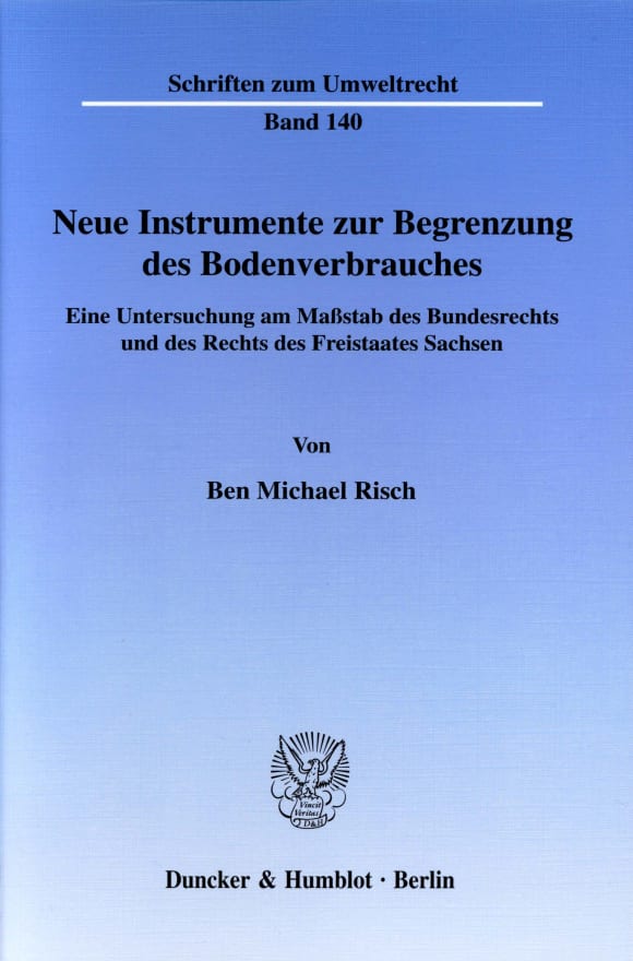 Cover Neue Instrumente zur Begrenzung des Bodenverbrauches