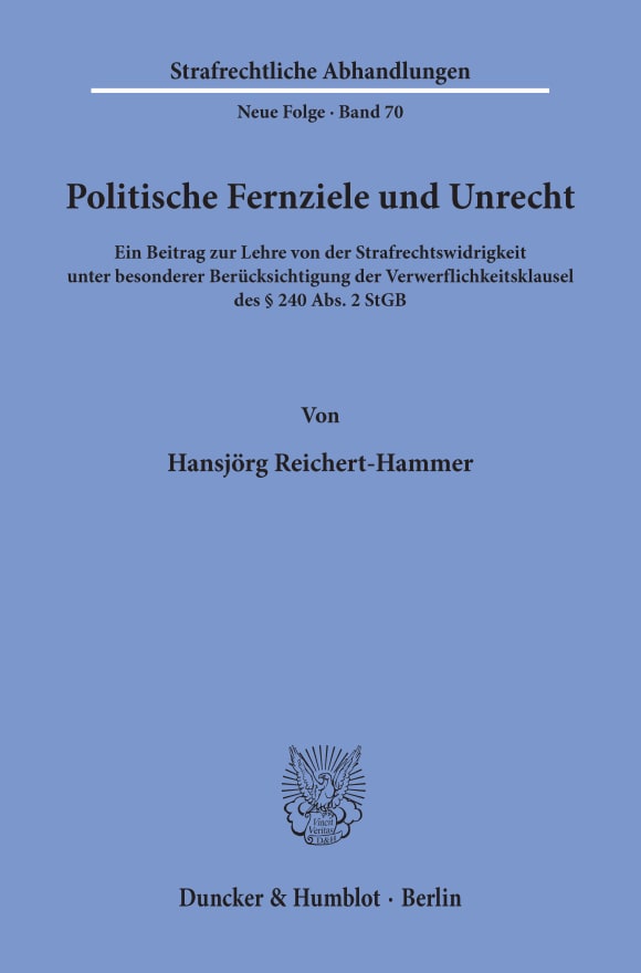 Cover Politische Fernziele und Unrecht