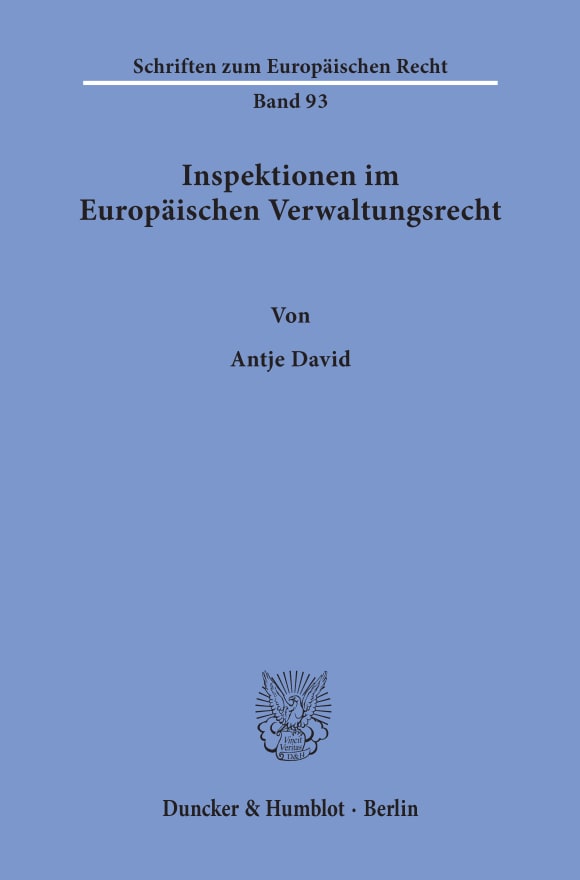 Cover Inspektionen im Europäischen Verwaltungsrecht