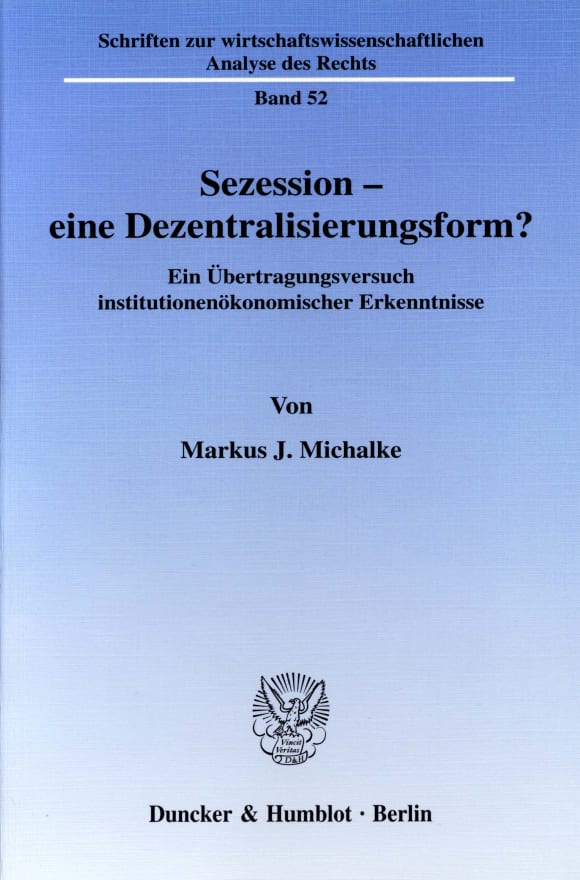 Cover Sezession - eine Dezentralisierungsform?