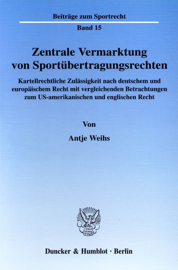 Cover Zentrale Vermarktung von Sportübertragungsrechten