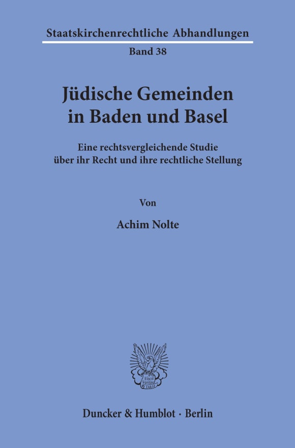 Cover Jüdische Gemeinden in Baden und Basel