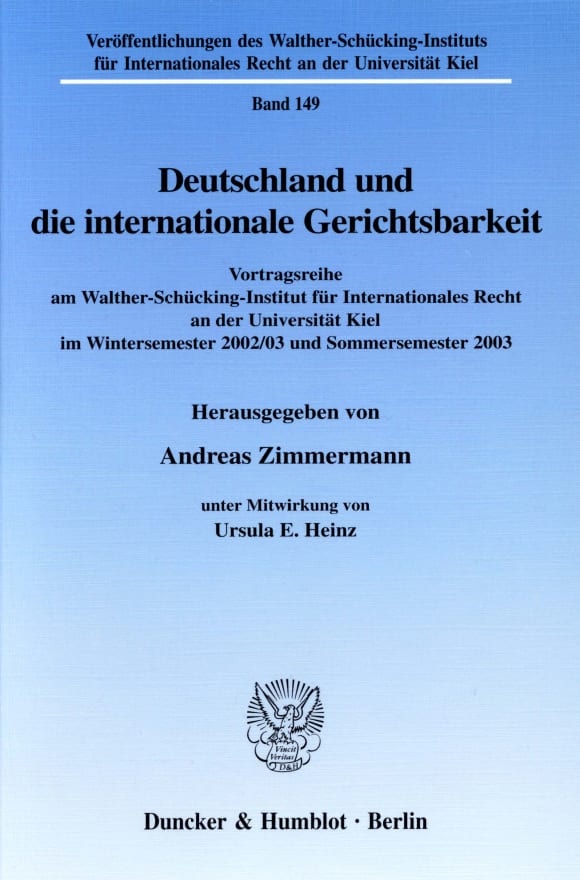 Cover Deutschland und die internationale Gerichtsbarkeit