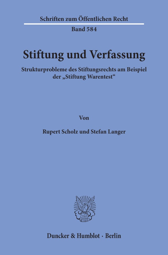 Cover Stiftung und Verfassung