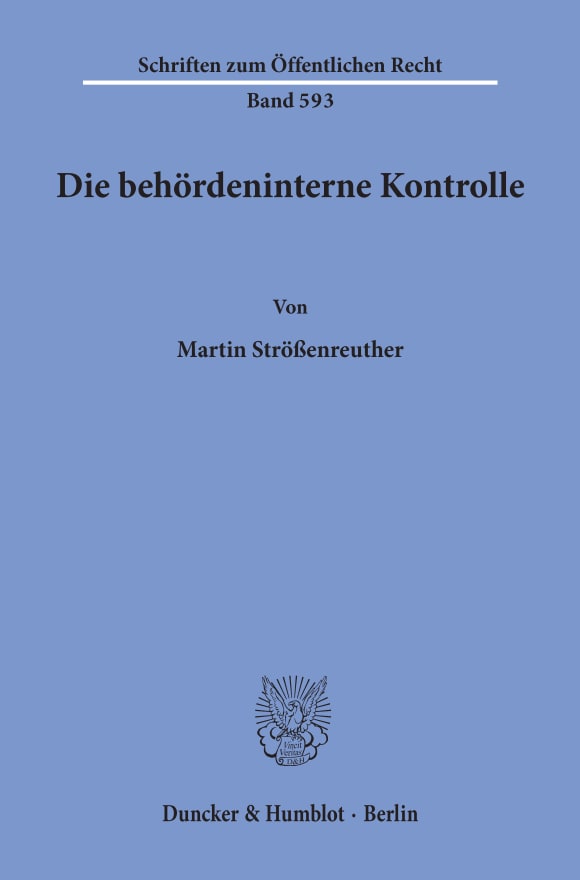 Cover Die behördeninterne Kontrolle