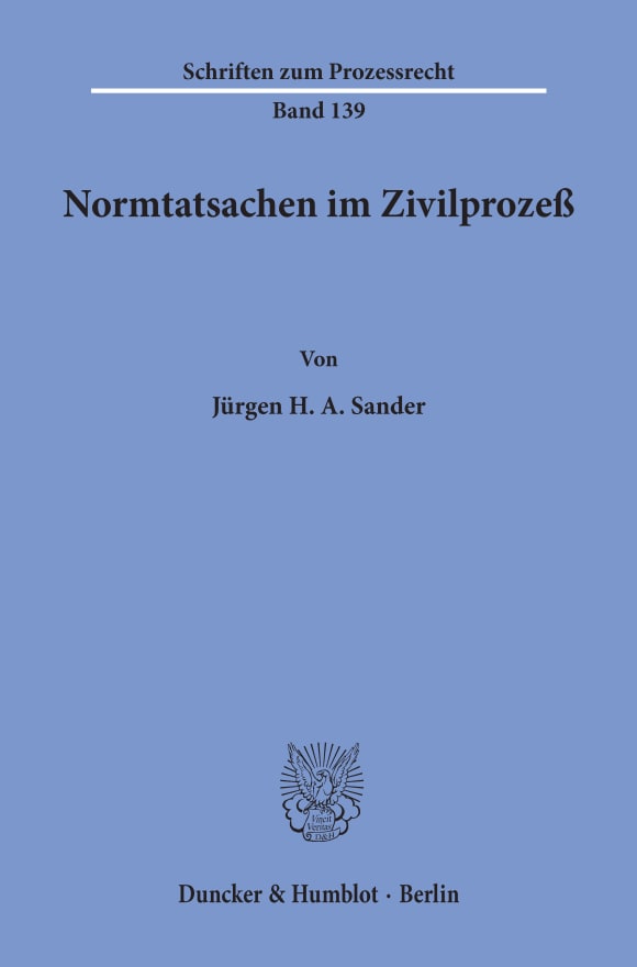 Cover Normtatsachen im Zivilprozeß