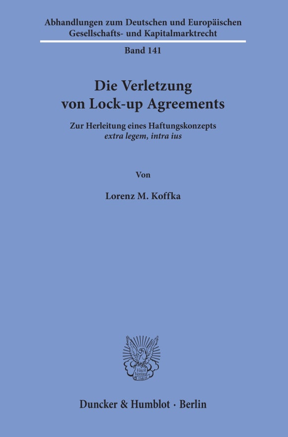 Cover Die Verletzung von Lock-up Agreements