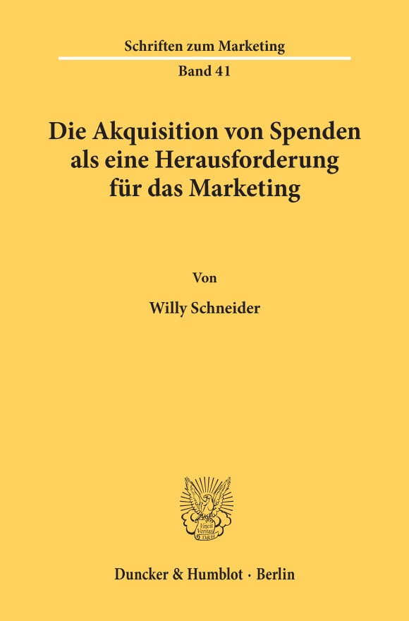 Cover Die Akquisition von Spenden als eine Herausforderung für das Marketing