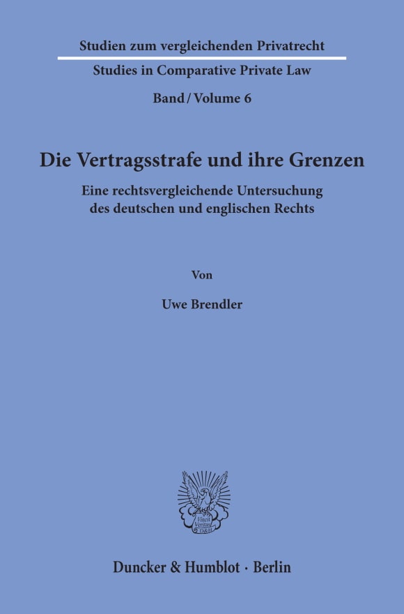 Cover Die Vertragsstrafe und ihre Grenzen