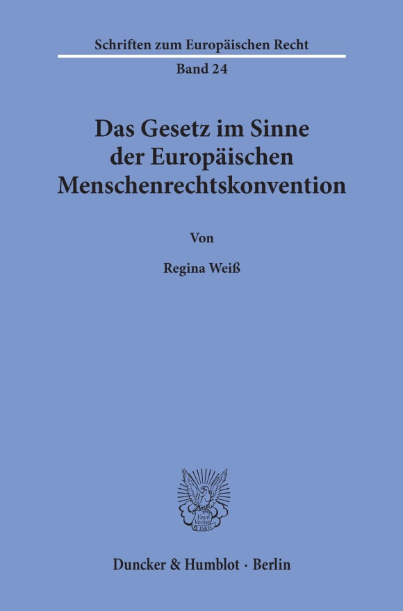 Cover Das Gesetz im Sinne der Europäischen Menschenrechtskonvention