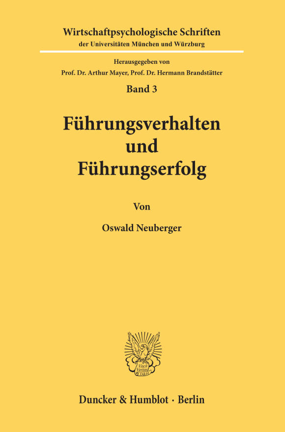 Cover Führungsverhalten und Führungserfolg