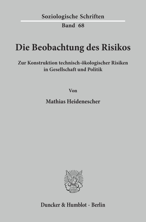 Cover Die Beobachtung des Risikos