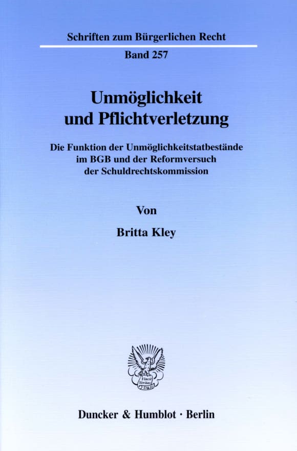 Cover Unmöglichkeit und Pflichtverletzung