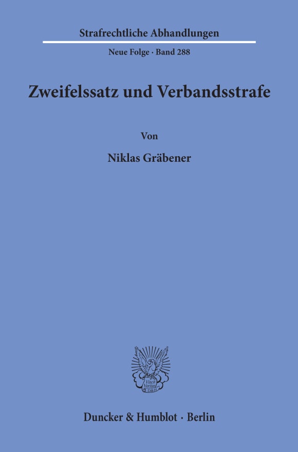 Cover Zweifelssatz und Verbandsstrafe