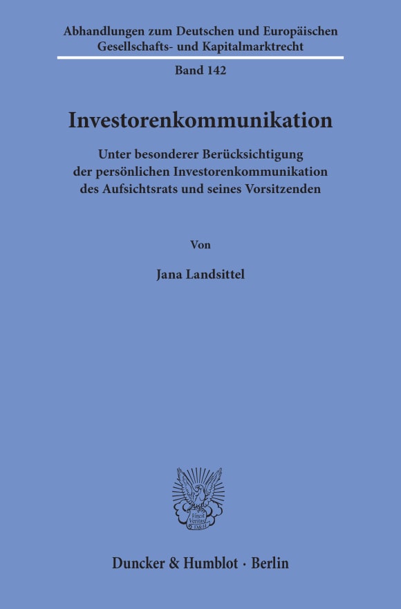 Cover Investorenkommunikation