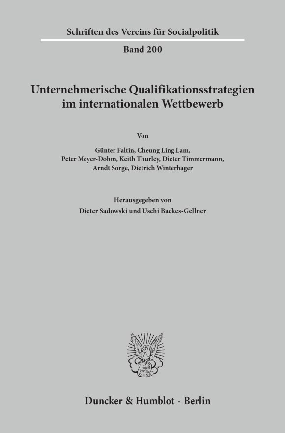 Cover Unternehmerische Qualifikationsstrategien im internationalen Wettbewerb